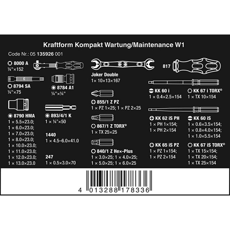  Kraftform Kompakt W1 Maintenance - WERA
