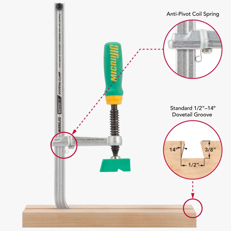  Lot De 2 Pinces à Queue D'aronde Matchfit DVC850AP - MICROJIG