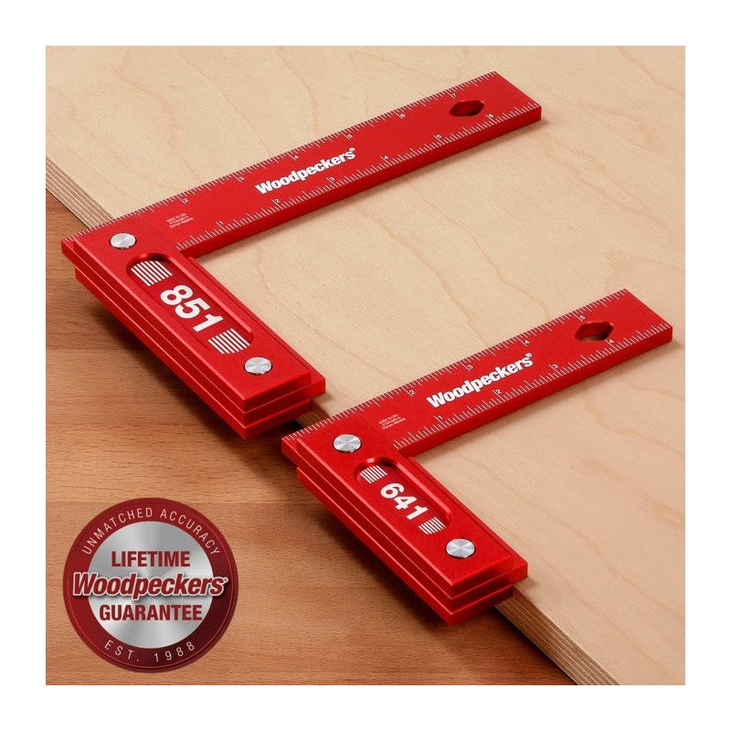  Lot De 2 équerres De Précision Pour Le Travail Du Bois (version Métrique) - Woodpeckers 641 Et 851