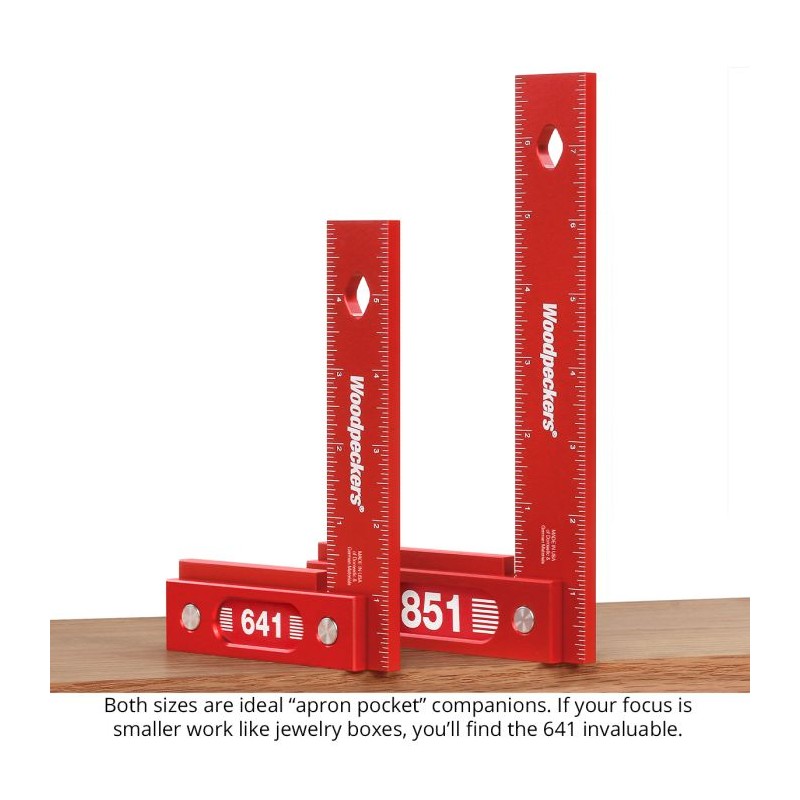  Lot De 2 équerres De Précision Pour Le Travail Du Bois (version Métrique) - Woodpeckers 641 Et 851