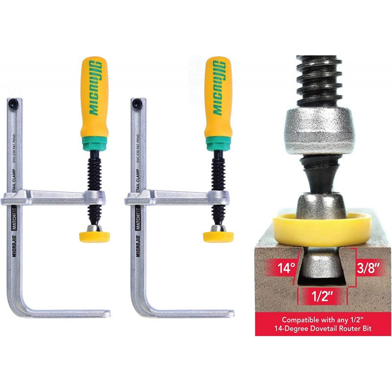  MATCHFIT Dovetail Clamps / Serre-joints (2 Pièces) - MICROJIG