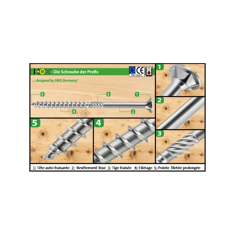  Vis à Bois Universelle HOX Swg Pro